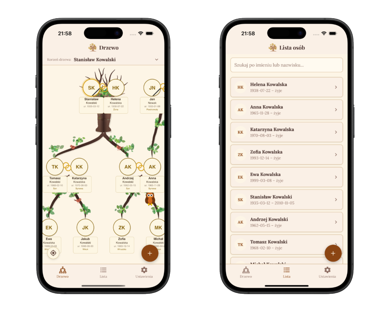 FamilyTree app screenshots