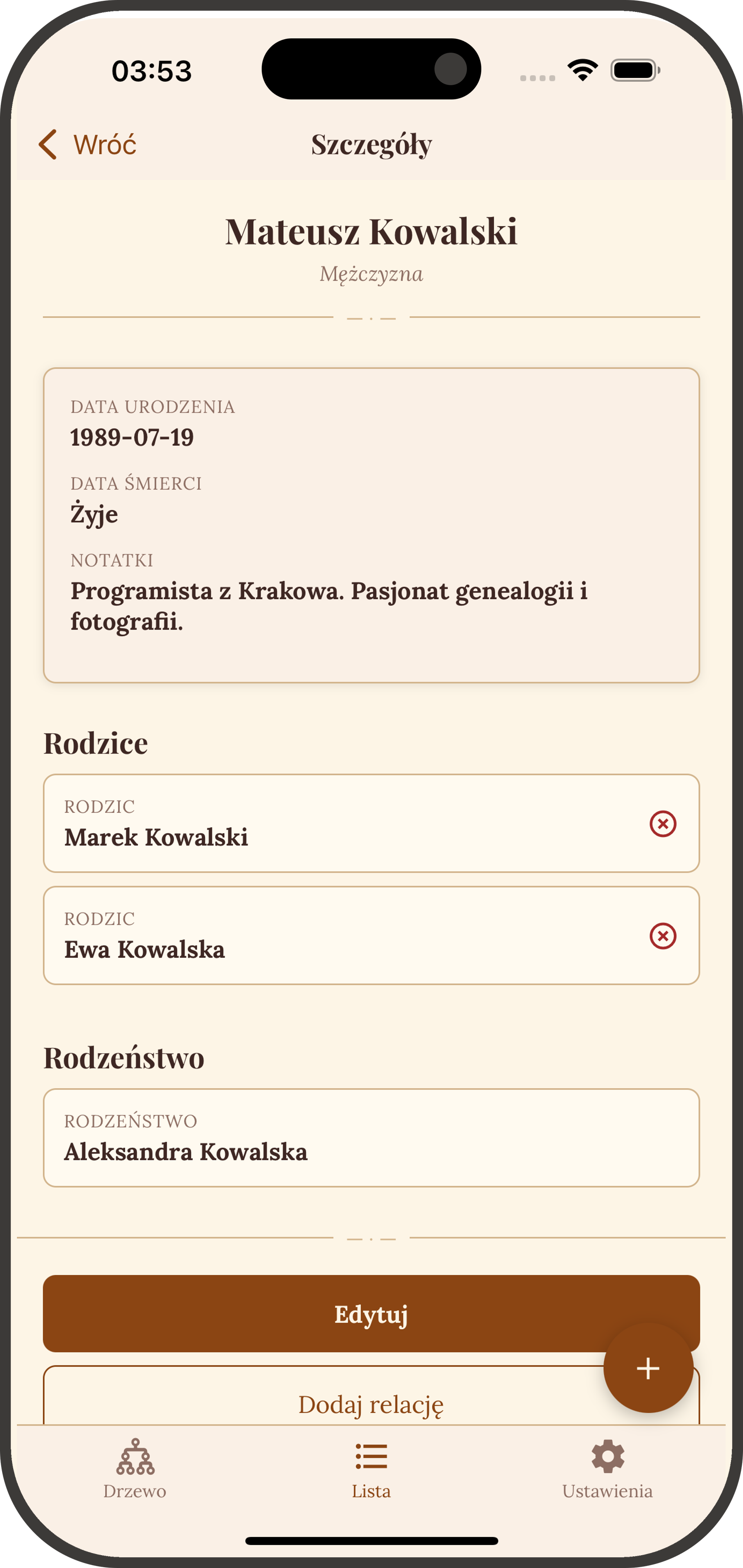 Szczegóły osoby