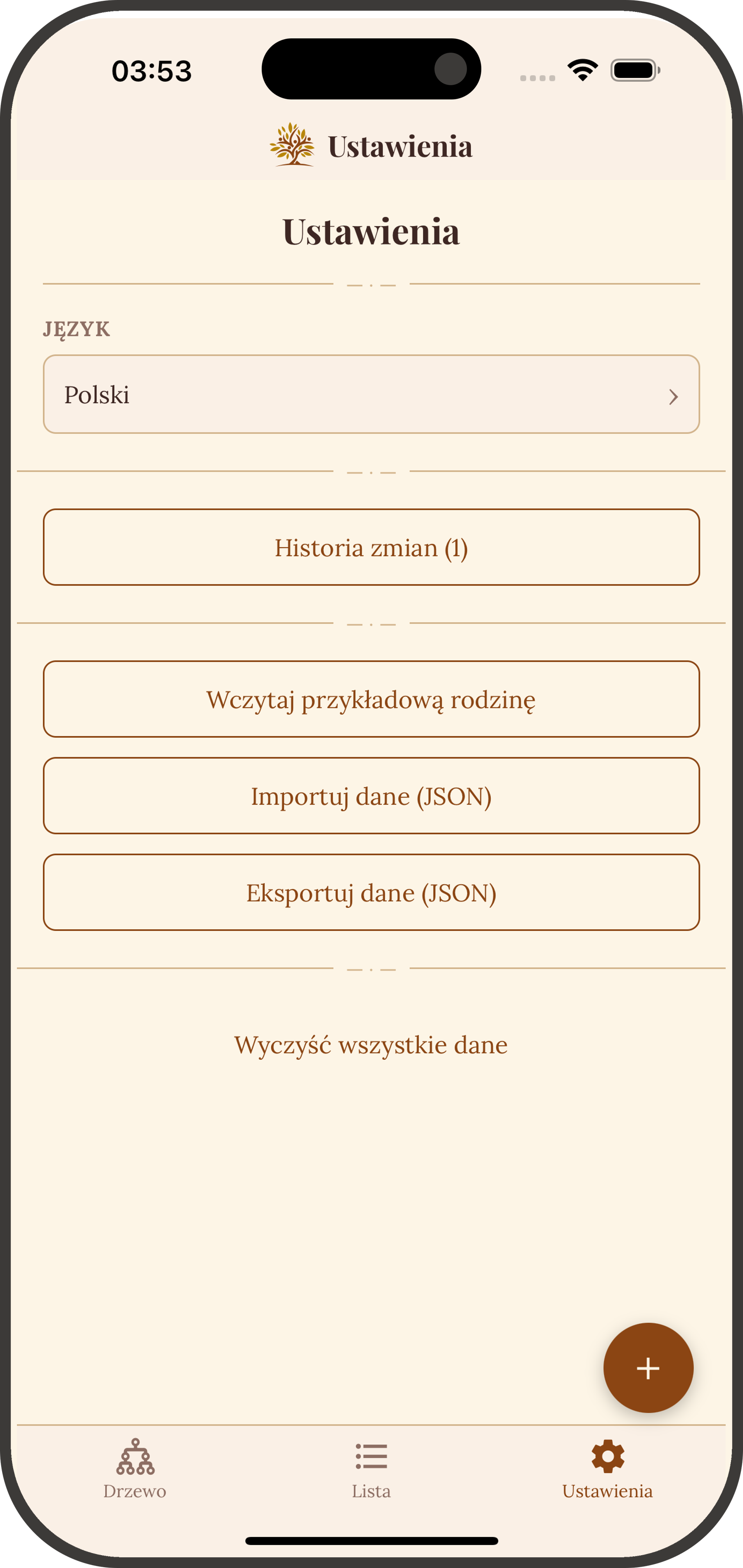 Ekran ustawień